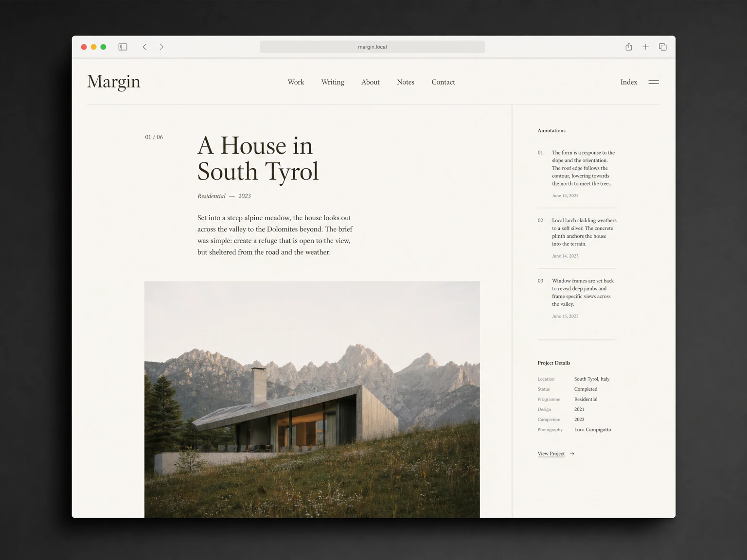 Margin theme preview