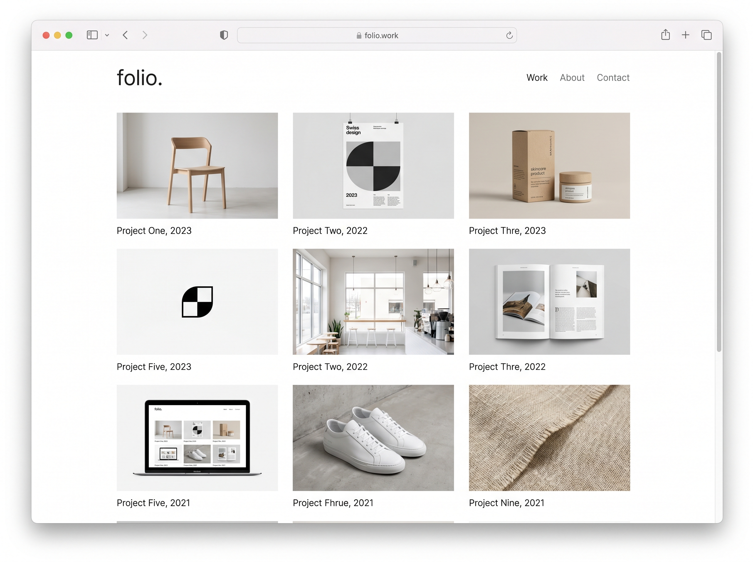 Folio theme preview