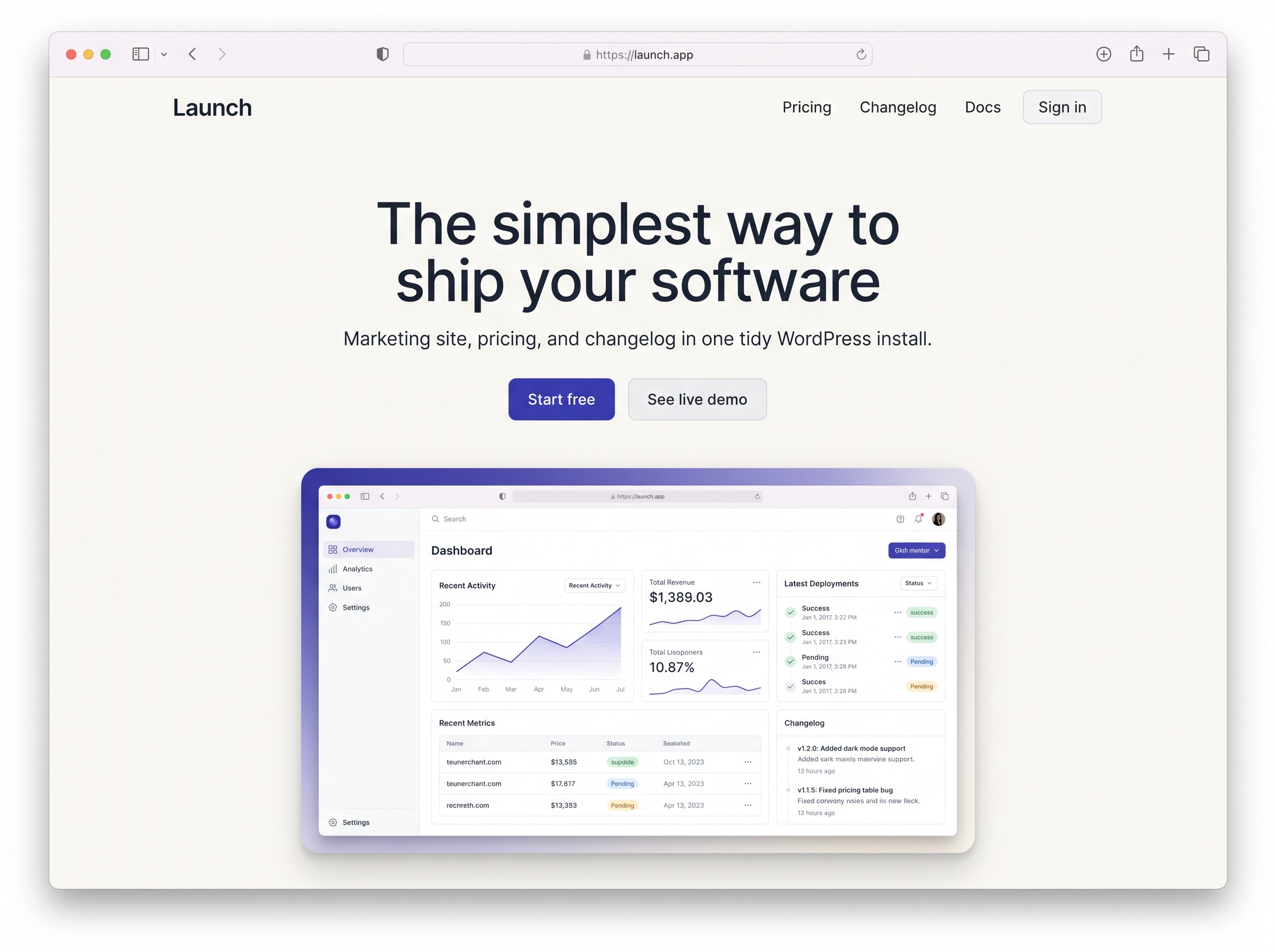 Launch theme preview